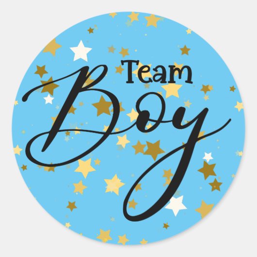 Gender onthulling Team Boy Baby shower Sticker (Voorkant)