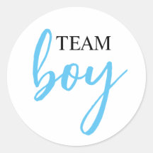 Gender onthulling Team Boy Round Sticker