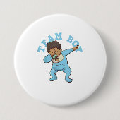 Gender onthulling Team Boy TShirt Ronde Button 7,6 Cm (Voorkant)