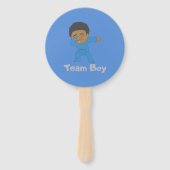 Gender onthulling Team Girl/Boy Pink of Blue Handwaaier (Achterkant)