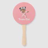 Gender onthulling Team Girl/Boy Pink of Blue Handwaaier (Voorkant)