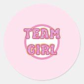 Gender onthulling team meisje ronde sticker (Voorkant)