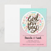 Gender onthulling Uitnodiging Baby shower Jongen o (Voorkant / Achterkant)