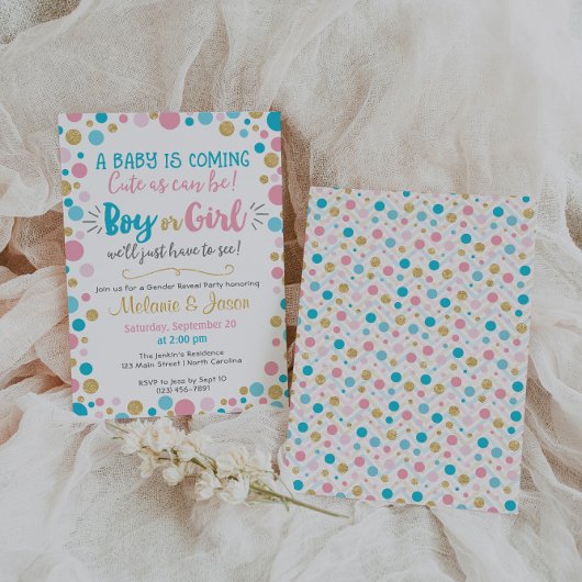 Gender onthulling Uitnodiging Baby shower Jongen o