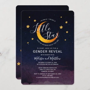 Gender onthulling Uitnodiging Twinkle Little Moon 