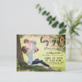 gender onthult editable nodig, voeg uw foto toe briefkaart (Staand voorkant)