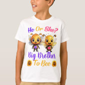Gender Onthult Hij Haar Grote Broer Te Bee Boys Wi T-shirt (Voorkant)