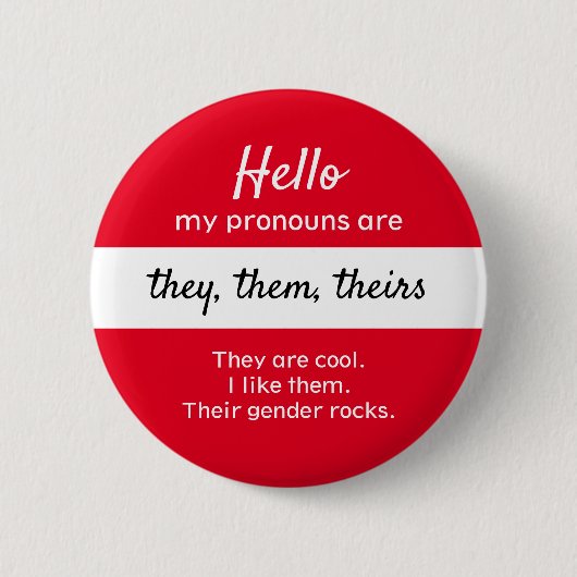 Gender Pronouns Button - Ze, ze spelen een rol (Voorkant)