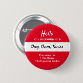 Gender Pronouns Button - Ze, ze spelen een rol (Voorkant /achterkant)