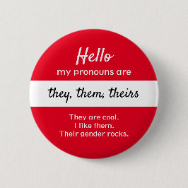 Gender Pronouns Button - Ze, ze spelen een rol