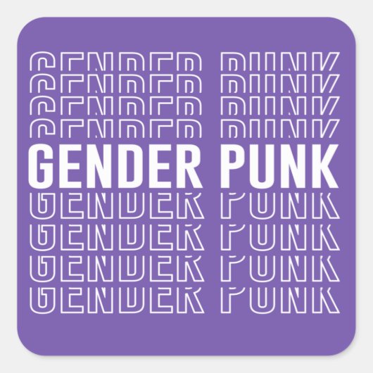 Gender Punk Patroon Vierkante Sticker (Voorkant)