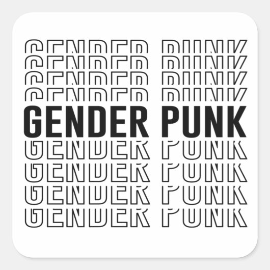 Gender Punk Patroon Vierkante Sticker (Voorkant)
