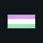 Gender Queer Flag Art Canvas Afdruk<br><div class="desc">Gender Queer Wall Art. Paarse,  witte en groene vlag.</div>