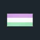 Gender Queer Flag Art Canvas Afdruk<br><div class="desc">Gender Queer Wall Art. Paarse,  witte en groene vlag.</div>