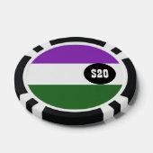 Gender Queer Pride Flag Poker Chips (Enkel)