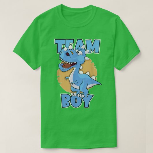 Gender Reopenbaart Team Boy Dinosaur Team Boy Cele T-shirt (Design voorkant)