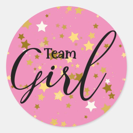 Gender Reopenbaart Team Girl Baby shower Sticker (Voorkant)