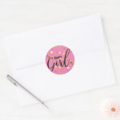Gender Reopenbaart Team Girl Baby shower Sticker (Envelop)