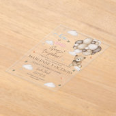 Gender Reveal Acryl uitnodiging (Laagn)