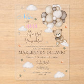 Gender Reveal Acryl uitnodiging (Voorkant)