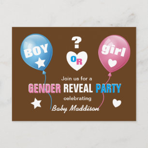 Gender Reveal Baby shower Aankondiging jongen of m