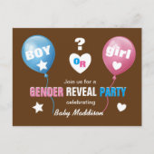 Gender Reveal Baby shower Aankondiging jongen of m (Voorkant)