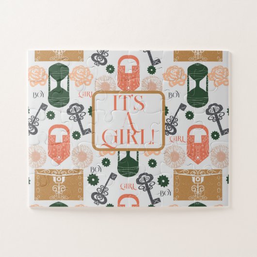  gender reveal Baby shower girl Legpuzzel (Horizontaal)