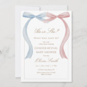 Gender Reveal Baby Shower Invitation Pink and Blue Kaart (Voorkant)