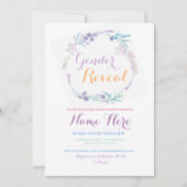 Gender Reveal Baby shower Roze Bloemen Party Uitno Kaart (Voorkant)