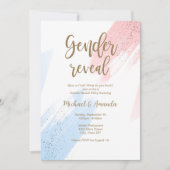 Gender Reveal Baby shower Uitnodigen Kaart (Voorkant)