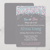 Gender Reveal Baby shower Uitnodigen Kaart (Voorkant / Achterkant)