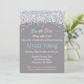 Gender Reveal Baby shower Uitnodigen Kaart (Staand voorkant)