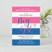 Gender Reveal Baby shower uitnodiging (Staand voorkant)