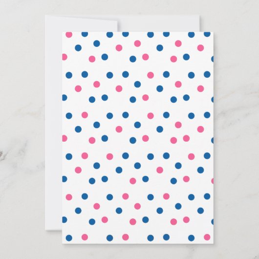 Gender Reveal Baby shower uitnodiging (Achterkant)