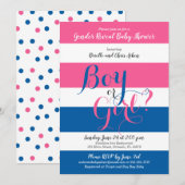 Gender Reveal Baby shower uitnodiging (Voorkant / Achterkant)