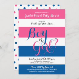 Gender Reveal Baby shower uitnodiging