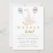 Gender Reveal Baby Zwangerschap Waddle It Be Goose Kaart (Voorkant)