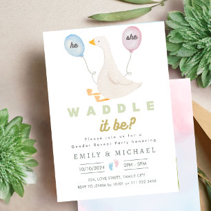 Gender Reveal Baby Zwangerschap Waddle It Be Goose Kaart