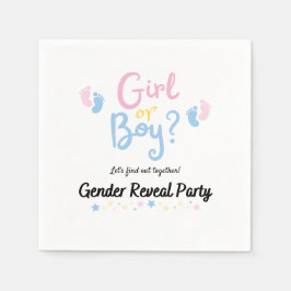 Gender reveal, babyshower, boy of girl? servet
