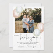 Gender Reveal Balloon Baby shower Dank u kaart (Voorkant)