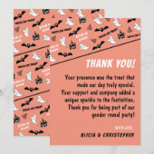 Gender reveal bedankaarten schattig spooky geest bedankkaart (Voorkant / Achterkant)