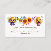 Gender Reveal Bee Baby shower Luier Raffle Ticket Informatiekaartje (Voorkant)