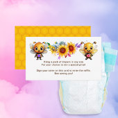 Gender Reveal Bee Baby shower Luier Raffle Ticket Informatiekaartje