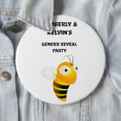 Gender Reveal Bee Party Ronde Button 6,0 Cm (In situ)