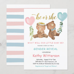 Gender Reveal Beer Balloons Baby shower Kaart