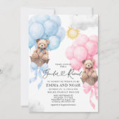 Gender Reveal Beer en Bow Invitation Kaart (Voorkant)