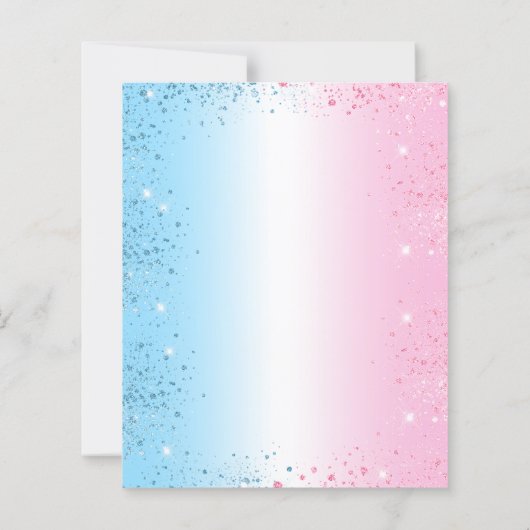 Gender reveal blue pink elephants invitation (Achterkant)