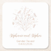 Gender Reveal - Boho Floral Kartonnen Onderzetters (Voorkant)