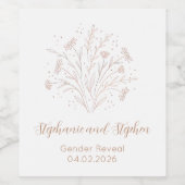 Gender Reveal - Boho Floral Wijn Etiket (Enkel label)
