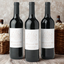 Gender Reveal - Boho Floral Wijn Etiket